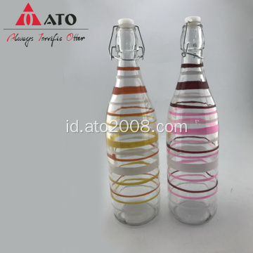 Botol gelas bundar soda 1000ml tertutup